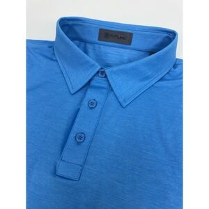 NWT G/FORE Ice Melange Long Sleeve Stretch Golf Polo Shirt Light Blue XXL $130